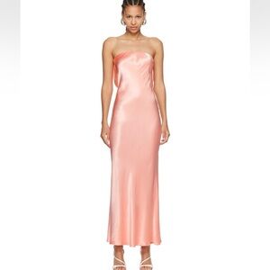 BEC & BRIDGE MOON DANCE STRAPLESS DRESS IN CORAL